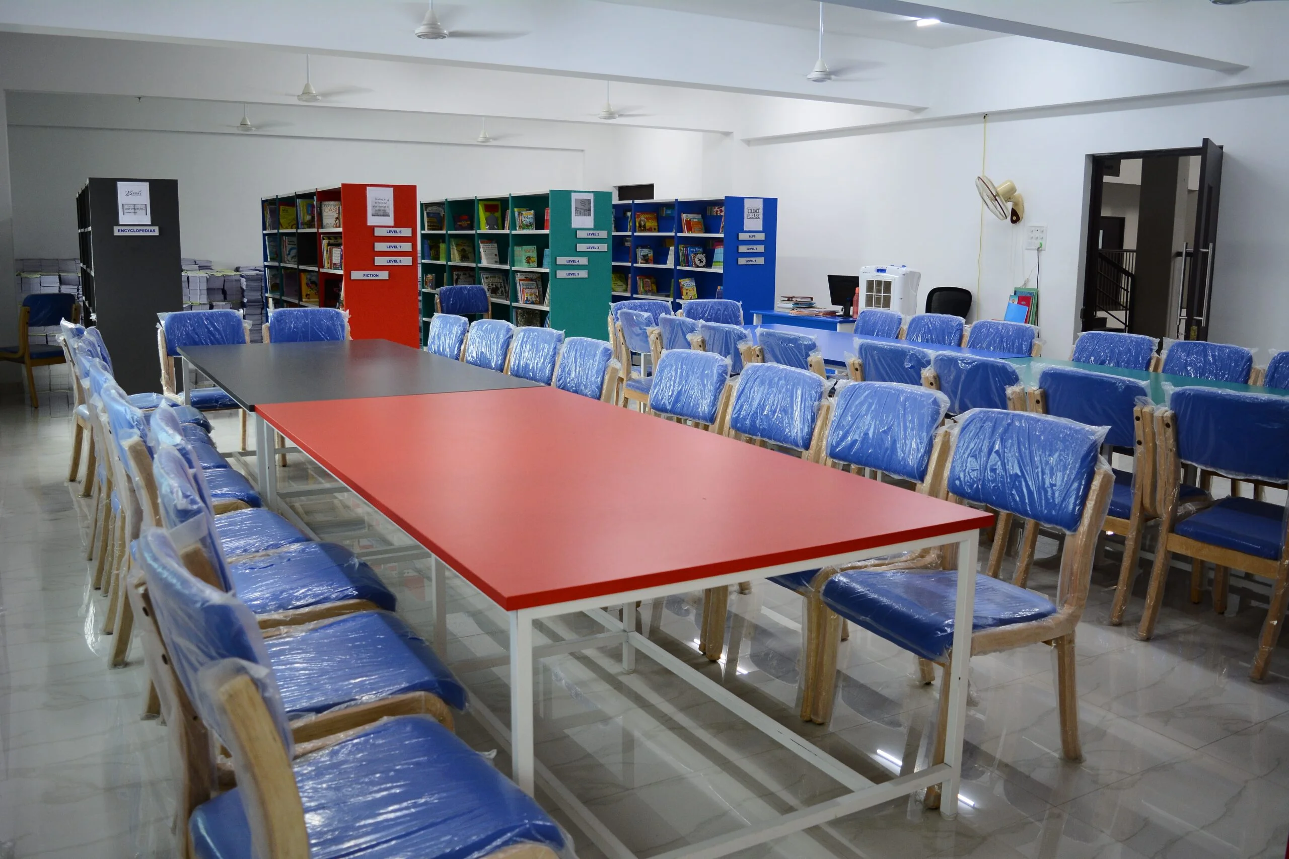 School library at PM Shree GGIC Gadarpur with books and study materials
